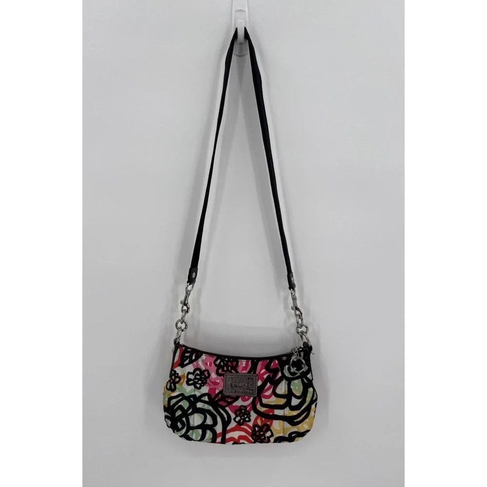 Coach Poppy Graffiti Blossom Crossbody Handbag Size Small Y2K Colorful - Picture 4 of 15